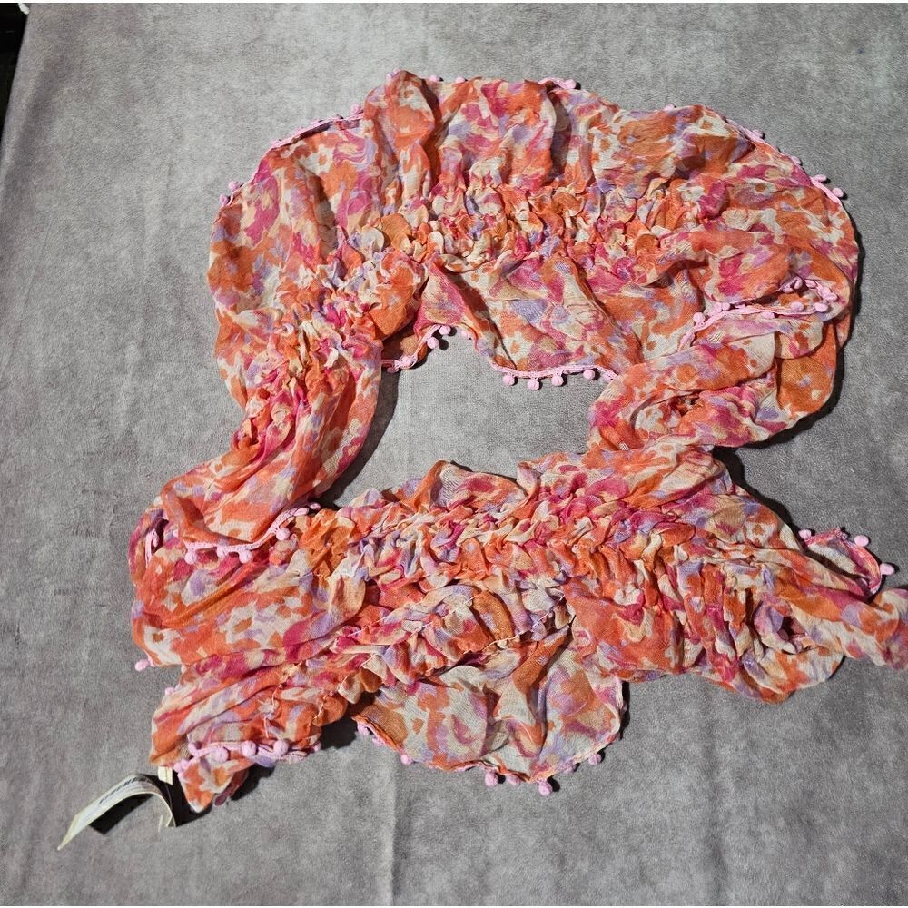 ‎COLLECTION EIGHTEEN Floral Pop Boa POLYESTER Scarf 12" x 55"